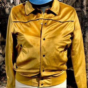 NWOT Straight to Hell gold velvet Jackson jacket men M ladies L
